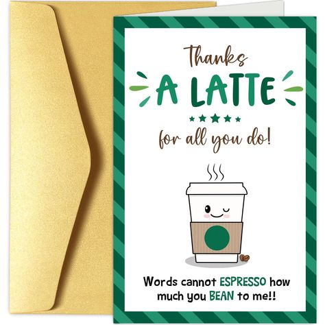 PRICES MAY VARY. This humorous and cute coffee themed punny celebration card is perfect for Boss Day, office birthday, promotion, appreciation, leaving, retirement, and any other occasion. Printed on premium, smooth, heavy card stock. A wonderful and unique gift for men/women to show your gratitude. Card measures 5 x 7 inches when folded. Includes an extra thick envelope in case you want to mail your card. Blank inside for your personal message. You can write down your appreciation to your boss, Coffee Thank You, Boss Day Cards, Bosses Day Cards, Boss Coffee, Cleaning Crew, Coffee Gifts Card, Bosses Day, Thanks A Latte, Pastors Appreciation