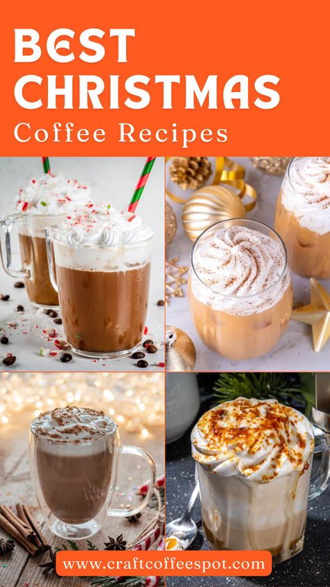 We’ve gathered the best Christmas coffee recipes to help you celebrate the season with delicious flavors! From festive peppermint lattes to rich spiced mochas, these recipes are perfect for holiday gatherings or cozy nights at home. Christmas Coffee Lattes, Festive Coffee Drinks, Holiday Espresso Drinks, Coffee Beverages Recipes, Holiday Latte Recipe, Christmas Coffee Flavors, Christmas Coffee Punch, Holiday Coffee Recipes, Christmas Coffee Ideas