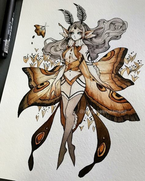 Margaret Morales, Moth Fairy, Fairy Drawings, Arte Sketchbook, Arte Inspo, Mythical Creatures Art, Creature Concept Art, Fairy Art, 판타지 아트