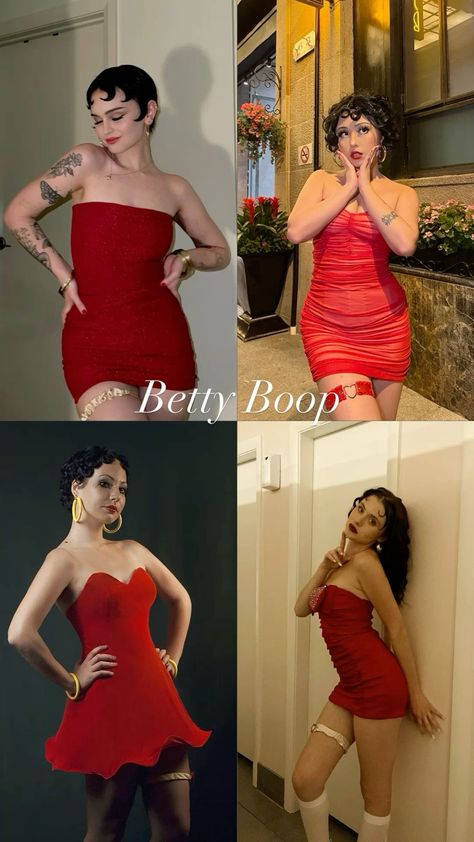 Bettie Boop Costume, Betty Boo Halloween Costume, Black Betty Boop Halloween Costume, Jessica Rabbit Costume Black Women, Betty Booo Halloween Costumes, Halloween Costumes Betty Boop, Betty Boop Diy Costume, Betty Bop Costumes Halloween, Betty Boop And Popeye Costume