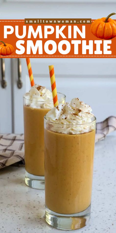 Looking for a refreshing easy fall drink? This Pumpkin Smoothie recipe features fresh flavors of pumpkin, banana, cinnamon, nutmeg, pumpkin spices, and vanilla. Make this pumpkin idea with a perfect balance of pumpkin pie spices and sweetness! Pumpkin Smoothie Recipe, Pumpkin Idea, Pumpkin Spices, Vanilla Smoothie, Pumpkin Smoothie, Fall Drink, Easy Autumn Recipes, Pumpkin Banana, Pumpkin Dessert