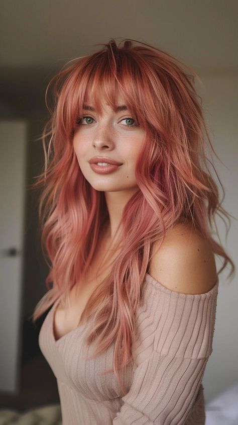 32 Cherry Blonde Hair Color Ideas To Rock This Season��’s Hottest Trend Unique Hair Colour Ideas, Women’s Long Hairstyles, Platinum Blonde Hair With Color Pop, Newest Hair Trends 2024, Dark Peach Hair, Cherry Blonde Hair, Light Red Hair Color, Cherry Blonde, Pick Hair