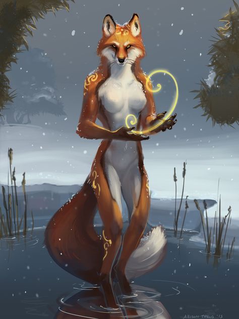 Violin by ashkey on DeviantArt Elf Oc, Snake Man, Magic Fox, Female Fox, Anthro Art, Alphabet Fonts, Animal Magic, Fantasy Races, Light Magic