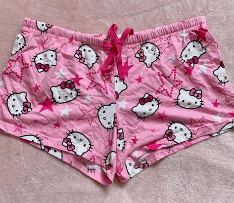 Hello Kitty Pajama Shorts, Cute Pjs Shorts, Hello Kitty Boxers, Spiderman Pjs, Y2k Pjs, Hello Kitty Shorts, Y2k Items, Sanrio Clothes, Cute Boxers