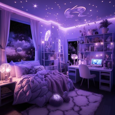 Purple Bedroom Aesthetic, Purple Bedroom Decor, Purple Room Decor, Dream Bedroom Inspiration, Purple Bedrooms, Purple Bedroom, Purple Rooms, Cute Bedroom Ideas, Room Redesign