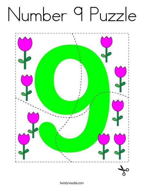 Number 9 Puzzle Coloring Page - Twisty Noodle Number 9 Crafts For Preschoolers, Number 9 Crafts For Toddlers, Number 9 Activity For Preschool, Number 9 Crafts For Preschool, Number 9 Activities, Number 9 Activities For Preschool, Number 9 Worksheets For Preschool, Number 9 Craft, Numicon Activities