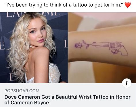 Dove Cameron Tattoo Cameron Boyce, Cameron Boyce Tattoo, Dove Cameron Tattoo, Cameron Boyce, Best Disney Movies, Dove Cameron, Tattoo Inspo, Wrist Tattoos, Descendants