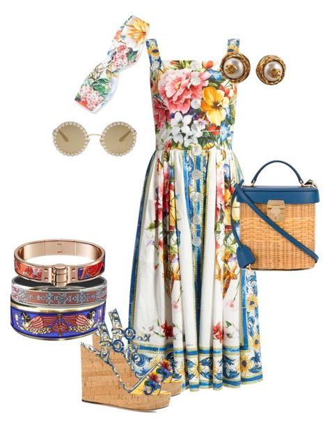 "Untitled #582" by sh-66-sh on Polyvore featuring Dolce&Gabbana, Mark Cross, Gucci, HermÃ¨s and Chanel Polyvore Outfits Spring, Italy Outfits, Mark Cross, Outfits Spring, Summer Fashion Outfits, Hot Dress, Polyvore Outfits, Cute Fashion, Polyvore Fashion