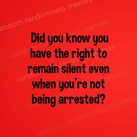 You have the right to remain silent Remain Silent, Did You Know, Humor, Memes, Funny, Movie Posters, Film Posters, Humour