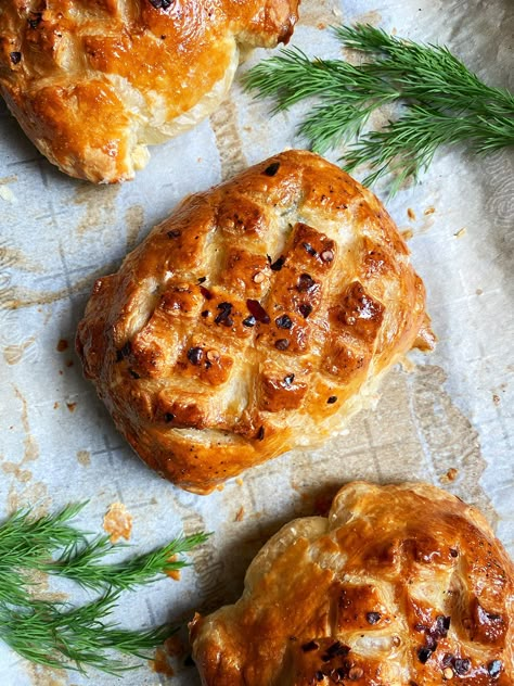 Salmon Wellington Mini Salmon Wellington, Individual Salmon Wellington, Christmas Salmon, Salmon Wellington Recipe, Salmon Wellington, Neufchatel Cheese, Seafood Sauce, Fish Pie, Salmon Fillets