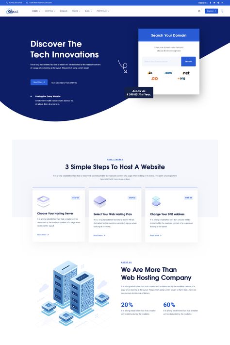 Qloud 3.0 is a WordPress theme specifically designed for cloud computing, web hosting, and server-related businesses. It integrates with the WHMCS platform, a popular billing and automation platform for web hosting companies. The theme offers a range of features and functionalities to create a professional and user-friendly website for your cloud computing or web hosting business. Tech Company Website Design, Tech Website Design, Hosting Website Design, Financial Website, Website Sample, Tech Website, Cloud Computing Technology, It Technology, Ui Ux Website