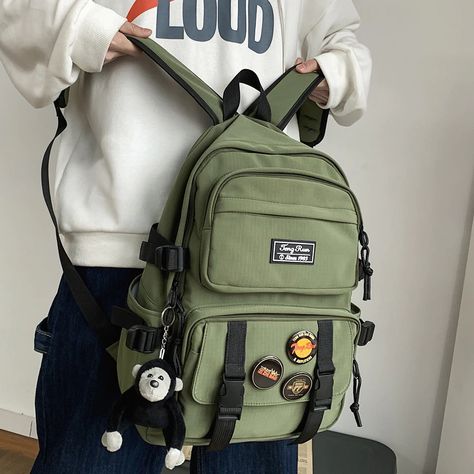 Smarter Shopping, Better Living! Aliexpress.com Plaid Backpack, Grunge Accessories, Back To School Backpacks, Y2k Aesthetic Outfits, Waterproof Backpack, Large Backpack, Grunge Fashion, Laptop Backpack, School Backpacks