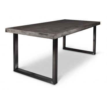 Miller Dark Gray Dining Table Backyard Dining Table, Backyard Dining, Grey Dining Tables, Gray Concrete, Steel Dining Table, Concrete Dining Table, Urban Interiors, Concrete Table, Patio Dining Table