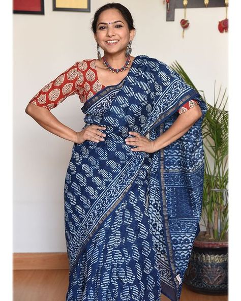 Antarang on Instagram: "Signature Summer floral prints. The luxuriously soft and breezy drape wraps you with Grace like no other. Indigo cotton silk saris comes with their self blouse fabric and an extra mix n match cotton Fabric Indigo cotton silk saris coming on website this Saturday at 6:30 PM. #antarang #indigo #summer #essential #light #breezy #musthave #justforyou #wardrobe #gurgaon" Indigo Saree, Indigo Prints, Summer Essential, Cotton Blouse, Summer Floral, Blouse Fabric, Cotton Blouses, Mix N Match, Saree Blouse