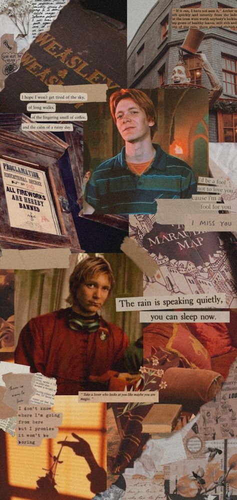 Fred Weasley Aesthetic, Weasley Wallpaper, Weasley Aesthetic, Oliver Wood, Phelps Twins, Fred And George Weasley, Weasley Twins, Fred Weasley, George Weasley