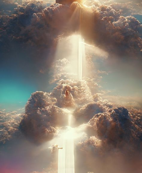 Measure Of A Man, Heaven Art, Gothic Fantasy Art, Alien Concept Art, Biblical Art, Guardian Angels, High Art, Jesus Pictures, Sky And Clouds