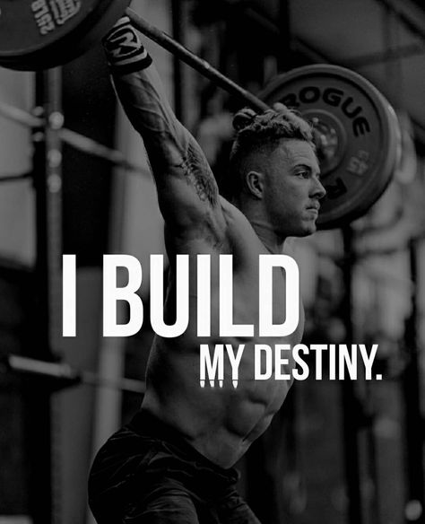 I build my destiny. #motivation #motivationalquotes #motivational #motivationalwords #motivationalpost #motivationdaily #motivationforfitness #motivationalfitness #motivationoftheday #MotivationFitness #motivationiskey #motivationforlife #lesfrimeurs #doctorsays Body Building Motivation Quotes, Personal Best Gym Quotes, Gym Obsession Quotes, Women Powerlifting Motivation, Mean Gym Motivation, Crossfit Humor, Lifting Motivation, Fitness Magazine, Motivational Posts