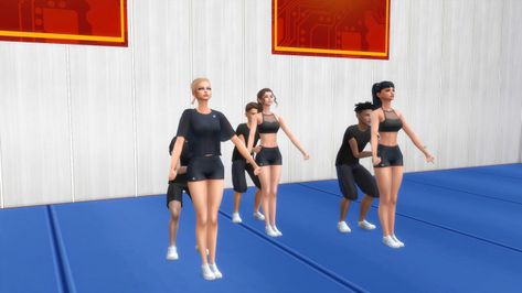 Sims Cheerleader, Sims 4 Cheerleader, Sims 4 Cheerleader Cc, Three Couple, Sims 4 Game Mods, Cheer Dance, Sims 4 Game, Sims Mods, Couple Poses