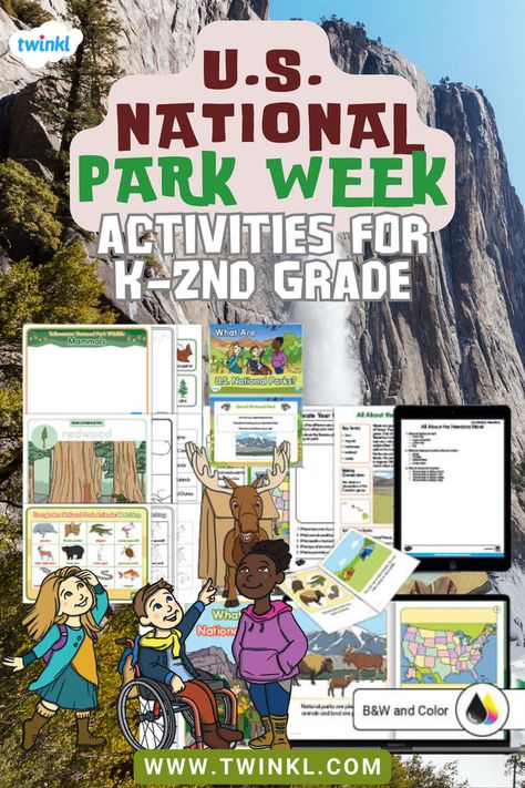 U.S. National Park Week Activities For K-2nd Grade Park Activities, Summer Camp Themes, Reading Themes, National Parks Usa, Camping Theme, Activity Pack, Summer School, Summer Reading, 2nd Grade