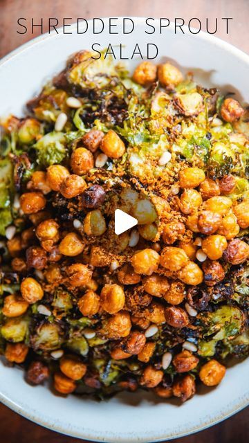 949K views · 48K likes | georgie mullen on Instagram: "I really do love a good salad, but when the weather is this chilly, I always prefer something warming and cosy. I think this is the best of both worlds - it’s comforting, interesting and uses one of my favourite winter seasonal veg (BRUSSELS SPROUTS). It’s just a really beautiful plate of food. ` Roasted shredded sprouts, salt & pepper chickpeas, crispy breadcrumbs & pine nuts, and a magical charred lemon dressing. There are a few components to make, yes, but all easy and all are definitely worth the work. Try it for lunch this week! You can find the full recipe on my website!! ENJOY ❤️ PS. I can’t take credit for the dressing idea. I saw @carolinagelen do something similar a while back and couldn’t get it out my head!! #veganuary Chickpeas Crispy, Charred Lemon, Warm Salads, Warm Salad Recipes, Sprouts Recipes, Plate Of Food, Winter Salad Recipes, Lemon Salad, Plant Party