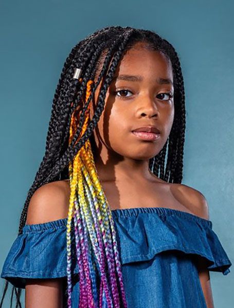 20 Cutest Braided Hairstyles For Kids in 2021 - The Trend Spotter Box Braids For Kids, Braids For Black Kids, Kids Box Braids, Black Kids Braids Hairstyles, Rainbow Braids, Braided Hairstyles For Kids, Kid Braid Styles, Black Hair Clips, School Picture