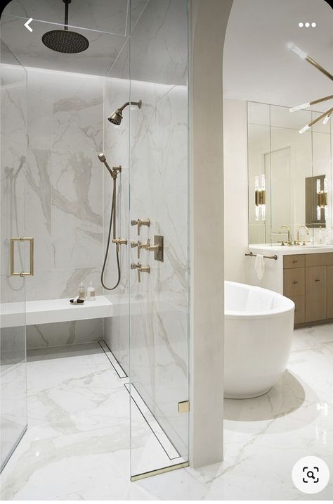 Wallpaper Bathroom Ideas, Master Bathrooms Luxury, Quartz Bathroom, Bathroom Aesthetics, White Marble Bathrooms, Luxury Master Bathrooms, Wallpaper Bathroom, Organization Bathroom, Bathroom Paint Colors