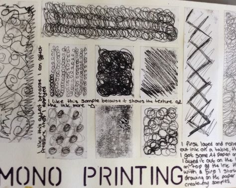 Mono printing sketchbook page Monoprinting Gcse Page, Monoprinting Sketchbook Page, Monoprint Art Ideas, Mono Printing Ideas, Gcse Sketchbook, Textiles Gcse, Textiles Ideas, Mono Printing, Box Hill