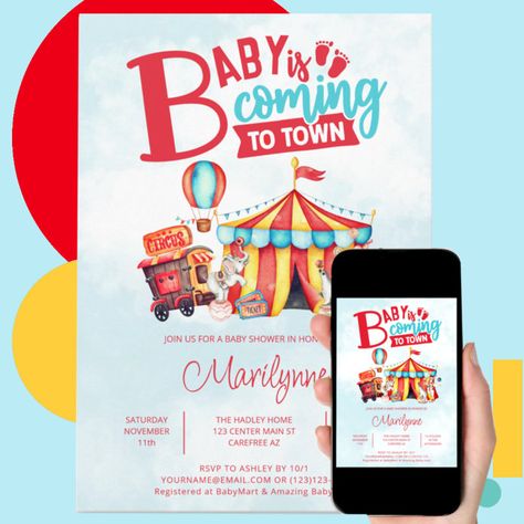 Carnival Baby Shower Theme, Circus Festival, Carnival Baby Showers, Carnival Circus, Baby Shower Treats, Vintage Baby Shower, Carnival Themes, Baby Shower Party Supplies, Elegant Dinner