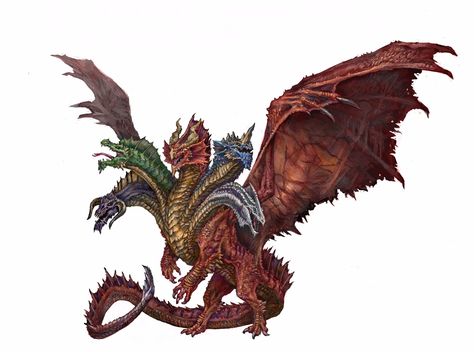 Tyranny Of Dragons, Tiamat Dragon, She Kills Monsters, Big Dragon, Dragon Tales, D D Monsters, Dnd Dragons, Dungeons And Dragons Dice, Cool Dragons