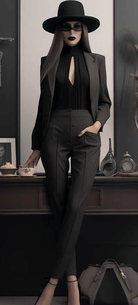 Morticia Addams Outfit Inspiration, Edgy Elegant Outfits, Classy Goth Aesthetic, Goth Office Fashion, Look Grunge, Woman Suit Fashion, Looks Black, Goth Outfits, Style Mistakes