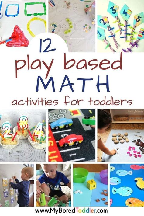 12 Play based math activities for toddlers - My Bored Toddler. If you're looking for play based math or maths activities for toddlers - one year olds, two year olds or three year olds this post has them all. Counting activities for toddlers, measurement activities for toddlers, shape and number activities for toddlers. #myboredtoddler #math #playbased #playbasedmat #toddleractivity #toddlerlearning #toddlermath #counting #measurement #homeschooling #totschool #toddleractivity #toddleractivity August Activities, Math Activities For Toddlers, Toddler Math, Numeracy Activities, Easy Math, Kat Diy, Play Math, Play Based Learning Activities, Prek Classroom