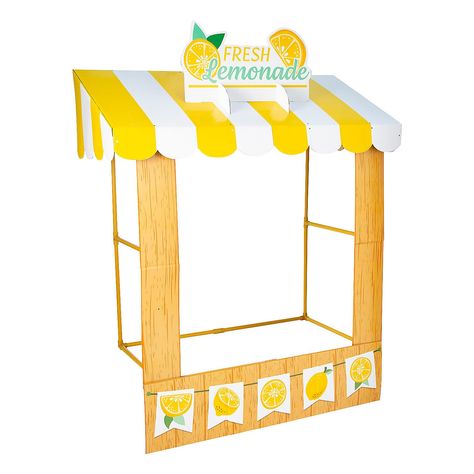 PRICES MAY VARY. 5-Pc. Lemonade Stand Tabletop Hut Decor (Includes cardstock cutouts and plastic zip ties. Assembled, 57"" x 25 1/2"" x 53"".) 1 Plastic Tabletop Tent Base (Assembled, 55 1/2"" x 22 1/2"" x 54"".) Includes: 6 pcs. per unit Assembly required This all-in-one Lemonade Stand Tabletop Hut decorating kit is a perfect addition to school fairs, fundraisers and summer-themed parties and events, with everything you need to set up a great photo booth for pictures, ticket table or snack stat Food Truck Party, Diy Lemonade Stand, Lemonade Stands, Diy Lemonade, Fruit Birthday Party, Snack Station, School Fair, Snack Shack, Camping Theme Party