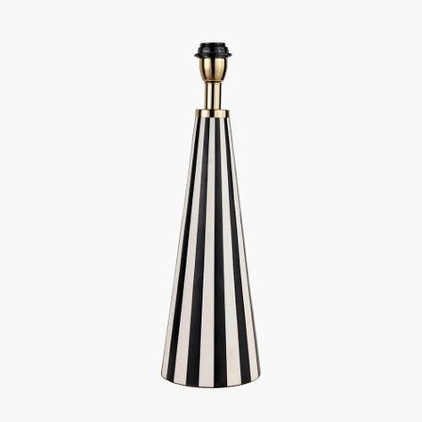 MUNA 🖤 This lamp is a perfect addition for any modern decor. It's made of resin, with a stylish black and white stripe. With its sleek conical design, it's sure to add a touch of elegance and sophistication to any room.  . . . . #monochrome #tablelamp #lamps #exclusivelightingltd #Leeds #homelighting #modernhome #homesofinstagram #homedecor Stemmed Candle Holders, Pop Colour, Decorative Storage Baskets, Floor Lamp Shades, Dining Table With Bench, Vase Candle Holder, Mirror Wall Art, Table Lamp Lighting, Decorative Storage