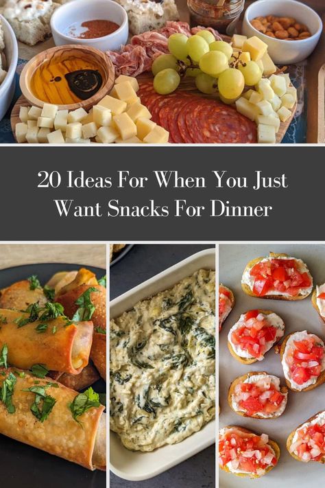 Craving snacks for dinner tonight? These 20 snack ideas are perfect for an easy dinner that everyone will love. Snacky Supper Ideas, Snacky Meal Ideas, Serving Snacks Ideas, Snack Dinner Ideas Families, Date Night Side Dishes, Snack For Dinner, Snacky Dinner Idea, Afternoon Snack Ideas For Adults, Get Together Snacks