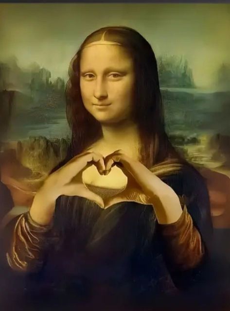 Mona Lisa Parody Funny, Mona Lisa Funny Faces, Funny Mona Lisa, Monalisa Painting Funny, Singing Mona Lisa, Real Mona Lisa, Mona Lisa Dabbing, Famous Art Pieces, Getting Older Humor