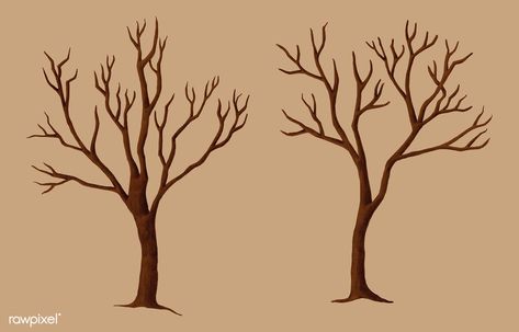 Halloween Forest, Scrapbook Prints, Leafless Tree, Nature Cartoon, Random Reference, Tree Doodle, Spooky Tree, Dry Tree, Halloween Illustrations