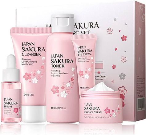 Firming Skin, Japan Sakura, Eye Cream For Dark Circles, Moisturizing Toner, Cracked Lips, Cream Serum, Skincare Gift Set, Skin Essentials, Brighten Skin Tone