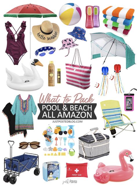 Amazon Pool and Beach Guide: Summer is finally here and with that comes some beach or pool time! It is so easy to forget what you need to bring, so hopefully this guide will help you fill in the gaps. Everything is from Amazon with prime shipping! What To Bring To The Beach, Pack For The Beach, Cheap Beach Vacations, Beach Things, Pool And Beach, Summer Lifestyle, Beach Necessities, Pool Outdoor, Ocean City Md