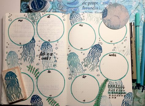 Weekly Log Bullet Journal Weekly Log Bullet Journal, Calender Print, Weekly Log, Karla Gerard, خريطة ذهنية, Mind Map Design, Bullet Journal Ideas Templates, Calendar Journal, Underwater Theme