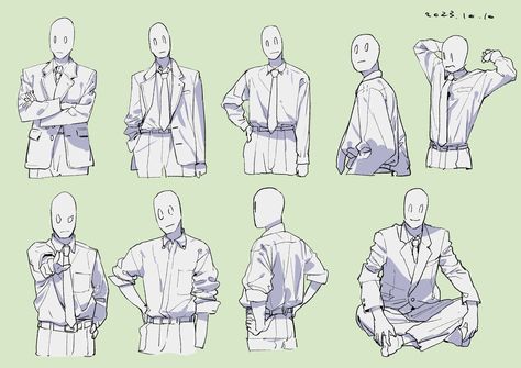 Back Of Shirt Reference, How To Draw Long Sleeve Shirts, Pjs Drawing Reference, Drawing Shirts Men, Tucked In Shirt Drawing, Unbuttoned Shirt Reference, How To Draw Collared Shirts, Grabbing Shirt Collar Reference Drawing, Collared Shirt Reference