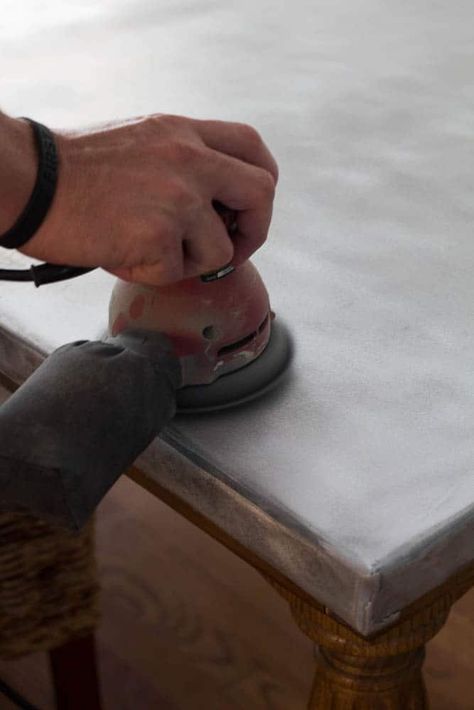 Our DIY zinc top table with stained white oak legs. Zinc Kitchen Countertops, Zinc Top Dining Table, Zinc Top Table, Diy Stainless Steel Countertops, Faux Zinc Paint Finish, Zinc Dining Table, Diy Stone Table Top, Zinc Countertops Kitchen, Zinc Bar Top