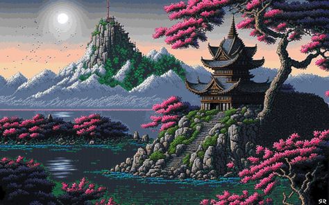 Wallpapers Pixel, Pixel Aesthetic, Pixel Background, Japanese Background, 1920x1200 Wallpaper, Photography Wallpapers, Amazing Wallpaper, Fantasy Town, Art Pixel