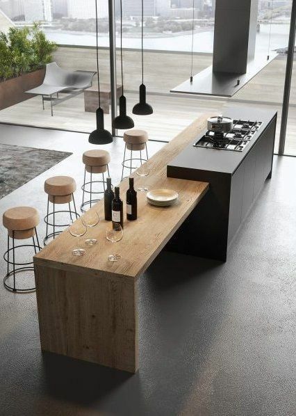 Contemporary Kitchen Lighting, Kitchen Open Concept, Interior Design Minimalist, Fresh Kitchen, Kitchen Outdoor, Kitchen Designs Layout, Best Kitchen Designs, Classic Kitchen, Design Wood