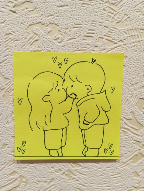 Love Notes With Drawings, Note Book For Bf, Boyfriend Girlfriend Drawings, Cute Couple Drawings Simple, Mini Canvas Art Love, Cute Sorry Doodle, Cute Drawings Of Love For Him Easy, Drawing Gift Ideas For Boyfriend, Love Note Doodles