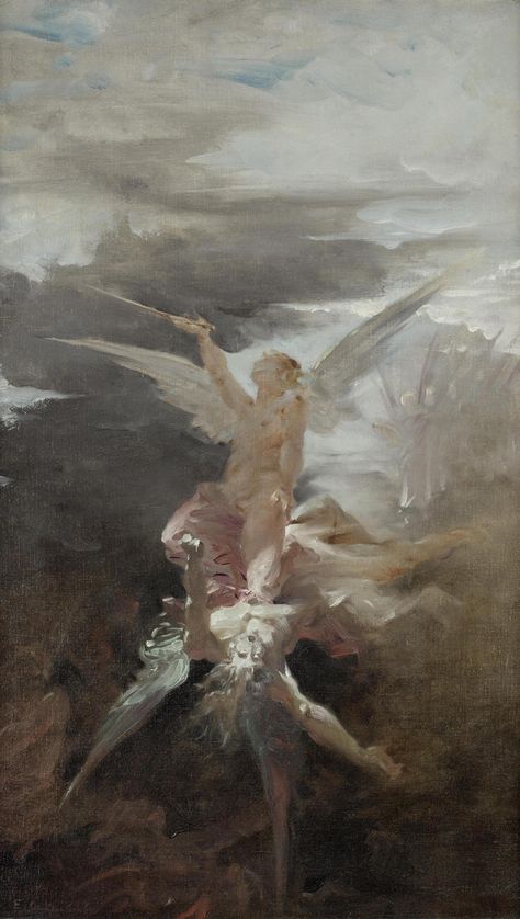 oldpaintings: “The Fall of Lucifer by Édouard-Marie-Guillaume Dubufe (French, 1853–1909) ” The Fall Of Lucifer, Fall Of Lucifer, Jules Cheret, Arte Peculiar, Rennaissance Art, Tableau Art, Old Paintings, Classical Art, Ethereal Art