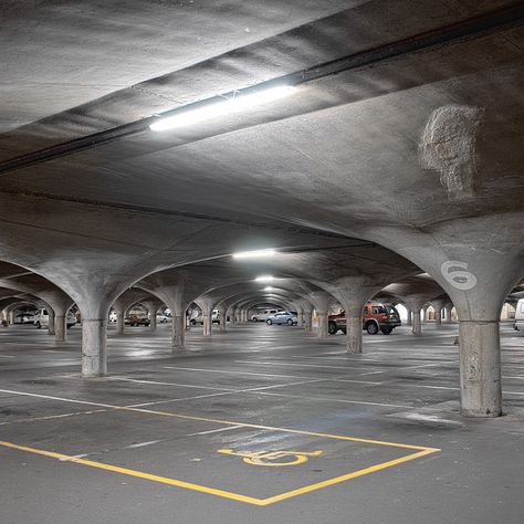 Melbourne University Underground Southern Car Park | Flickr - Photo Sharing! Underground Car Park, Underground Garage, Dr J, Parking Design, Parking Garage, Mad Max, Car Park, Parking Lot, Cloud Gate