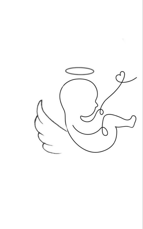 Angel Baby Tattoo Ideas, In Another Life Tattoo, Baby In Heaven, Embryo Tattoo, Pregnancy And Infant Loss Tatoos, Ectopic Pregnancy Tattoo, Angel Baby, Tattoo For Lost Baby, Angel Baby Tattoo