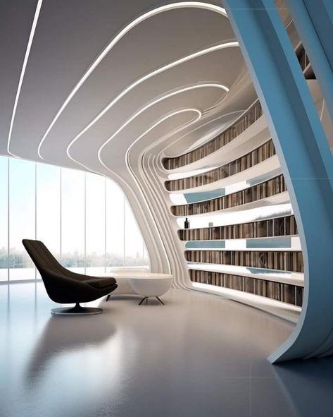 Fluidity Concept, Arc Interior Design, Futuristic Lounge, Ceiling Concept, Gypsum Board Design, Open Space Interior, Futuristic Apartment, Arc Interior, Cinema House