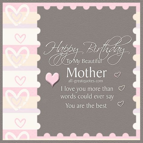 Muslim Birthday Wishes, Facebook Birthday Wishes, Cards For Mother, Happy Birthday Mom Wishes, Free Birthday Cards, Happy Birthday Mom Quotes, Birthday Wishes Greeting Cards, Wedding Invitation Posters, Birthday Wishes For Mother