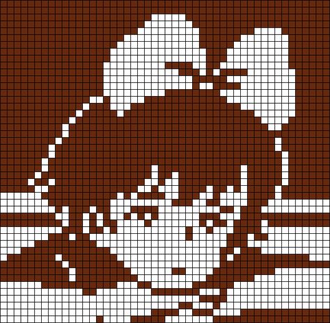 Cross Stitch Patterns Studio Ghibli, Crochet Grid Patterns Studio Ghibli, Anime Crochet Graph, Crochet Kiki's Delivery Service, Howls Moving Castle Crochet Tapestry, Jiji Pixel Art, Alpha Patterns Studio Ghibli, Ghibli Grid Pattern, Anime Crochet Grid